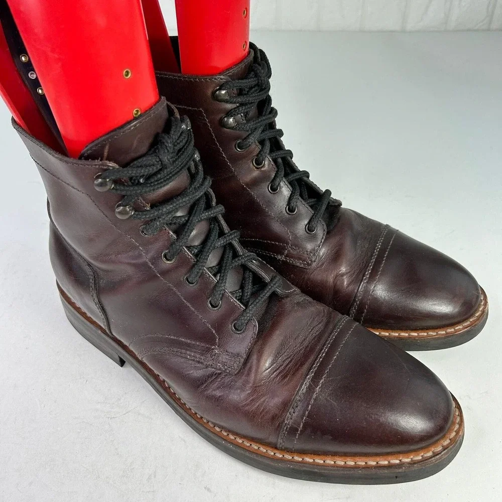 Thursday Boot Company Men's Dark Brown Leather Lace-Up Boots